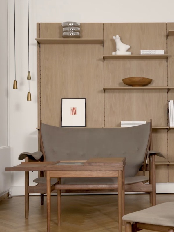 The Chieftain Sofa in walnut with 'Velvet' leather upholstery in the colour '505'.