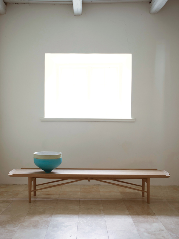 The Cocktail Bench in oak (clear oil).