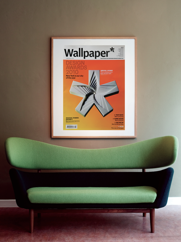 The Baker Sofa with walnut frame and 'Blans' upholstery in the colour '01-152' on the seat and upper back and '01-153' on the lower back.