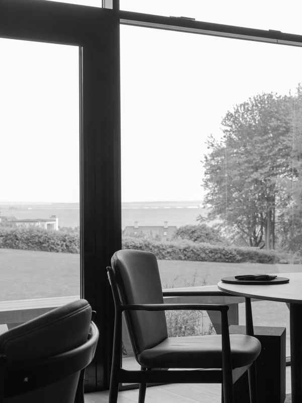 From the tables, guests are treated to a stunning view of Aarhus Bay.