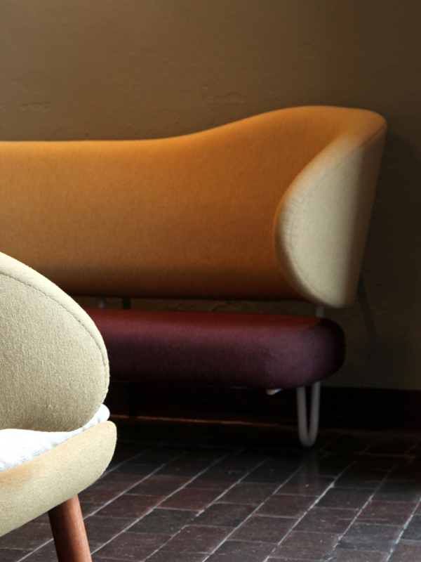 The Wall Sofa with 'Blans' upholstery in the colour '01-110' on the back and '01-121' on the seat.