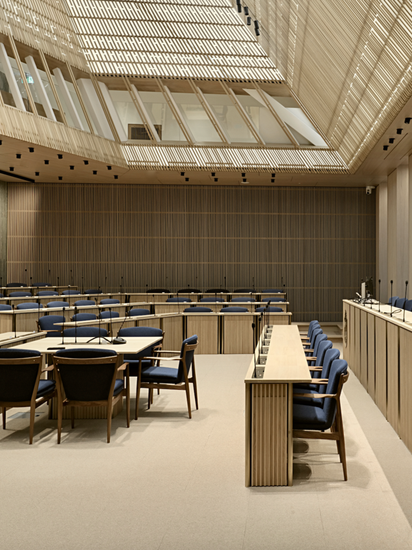 The dome of wood and glass has raised the height of the chamber with several floors.