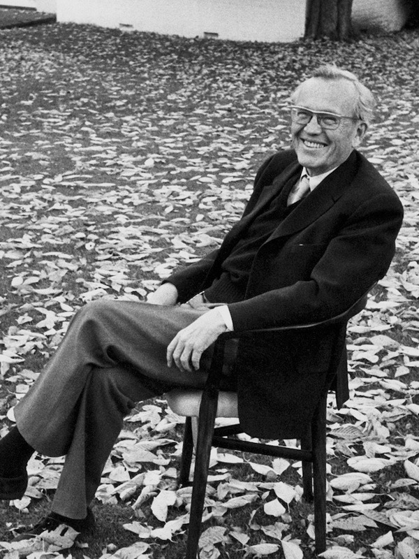 Finn Juhl photographed in the 44 Chair in his own home in Ordrup, north of Copenhagen.