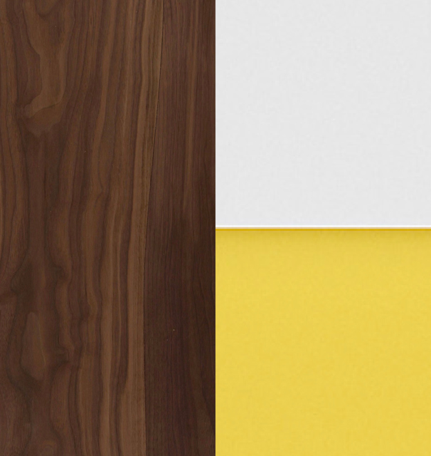 Walnut / White / Yellow